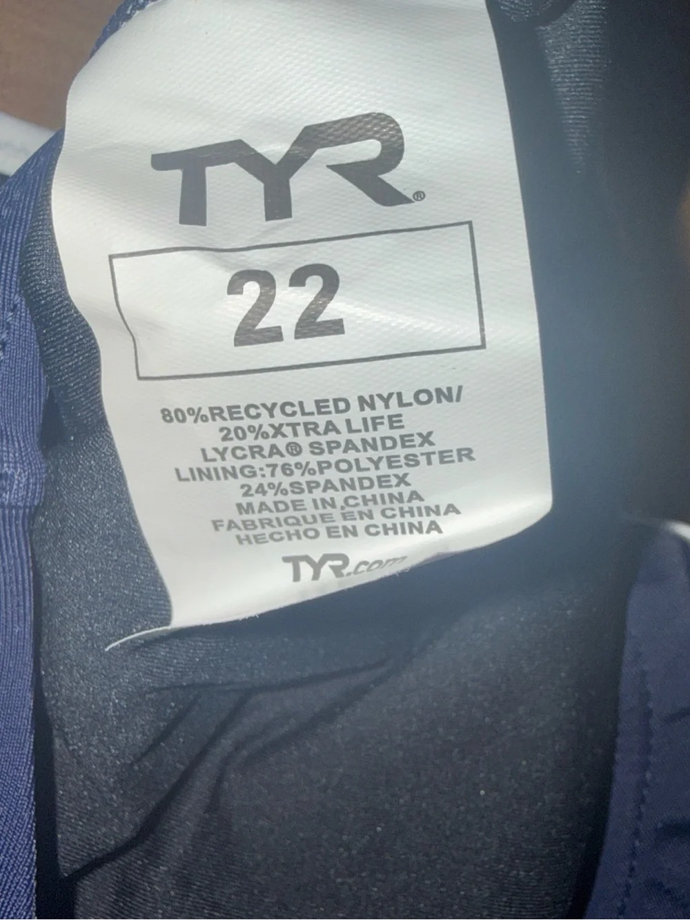TYR Girl's Alliance T-Splice Maxfit Swimsuit - Navy/White - Size 22